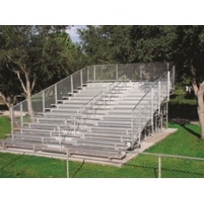 Aluminum bleacher Vertical Rail 33 ft 10 Row semiclose Deck 4ft Aisle