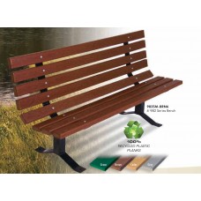 6 Foot Single Side Bench 8 Slat 2x4 Plank Surface Mount Redwood Stain