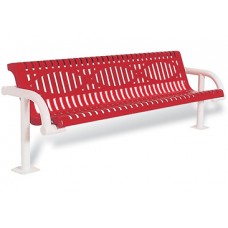 8 ft Park Bench 8Slat 2x4 Inch Planks Inground Cedar Recycled Plastic