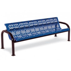 4 Foot Contour Add On Bench with Back Perforated