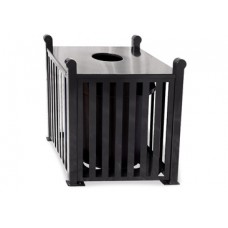 32 Gallon Savannah Slat Receptacle with Ash Urn Lid and Plastic Liner