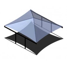 Double Post Cantilever Pyramid Back2Back Shade 38x36