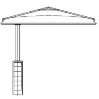 Offset Single Post Cantilever Pyramid Shade 19x19