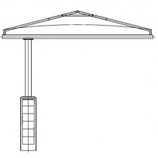 Offset Single Post Cantilever Pyramid Shade 19x19