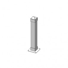 6 Sq Dover Bollard 4 Foot Surface Mount Powder Coated