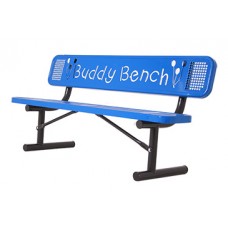 6 foot BUDDY BENCH With BACK 2 x 12 inch PLANKS INGROUND PERFORATED