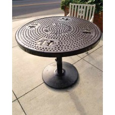 Personalized 36 inch Perforated Pedestal Table 30 inch high