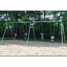 Double Bay Bipod Swing Set with 4 tot seats Blue yokes