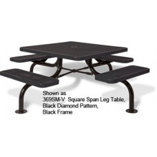 3 SEAT 46 inch SQUARE SPAN LEG TABLE DIAMOND INGROUND