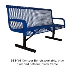 4 Foot CONTOUR BENCH with BACK INGROUND DIAMOND