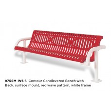 8 foot CONTOUR BENCH with BACK INGROUND DIAMOND