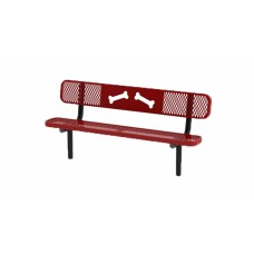 6 foot UltraLeisure Standard Bench with Back Surface Mount Bones Design