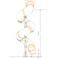 17 foot Deck Height 30 inch diameter SPIRAL TUBE SLIDE