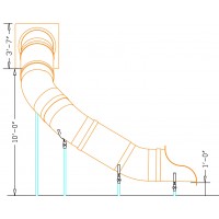24 Inch Diameter 10 foot deck Tube Slide Curved Left or Right
