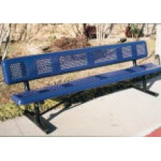 Perforated Style Bench B8WBPERFP 8 foot with back portable