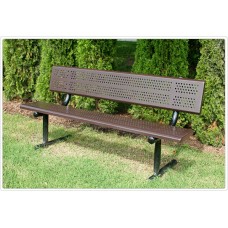 Standard Bench with Back 8 foot Beveled Perforated