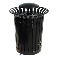 36 Gallon Lexington Receptacle with Rain Bonnet Lid and Plastic Liner