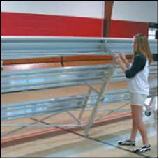 Tip N Roll Aluminum Bleacher 15 foot 3 Row Double Foot Capacity 30