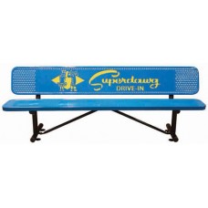 8 foot Personalized Multicolor Perforated Player Bench