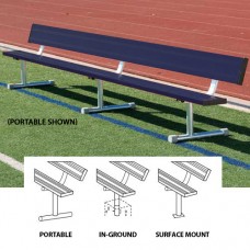 15 foot Surface Mount Bench with back colored