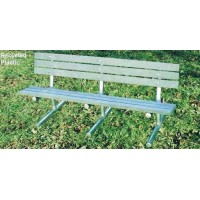 6 foot Recycled Plank Bench with Back Portable