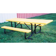 8J2GW-EWC End Access Picnic Table SYP ADA Galvanized Frame