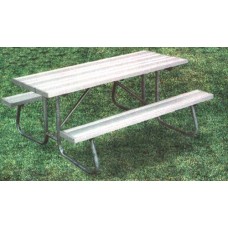 8CJGAHC 8 foot Aluminum Plank Picnic Table ADA Galvanized Frame