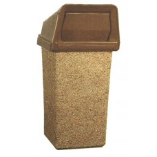 CTCS40PB Concrete Trash Container 40 Gallon Bonnet Top selfclose door