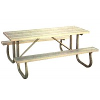 6J2GA 6 foot Aluminum Plank Picnic Table Galvanized Frame