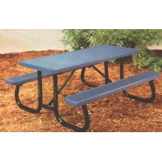 6J2GVP 6 foot Plastisol Plank Picnic Table Galvanized Frame