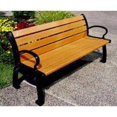 JPAB4 Landmark Series Bench with back 4 foot Recycled Plank